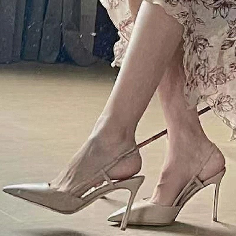 أحذية كعب عالٍ نود أنيقة من بيوير ديزاير ستايل، كعب مدبب، أحذية فردية بطبقة واحدة مع صنادل - Image 5